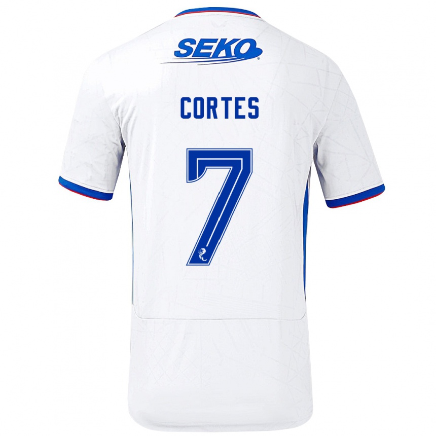 Niño Fútbol Camiseta Óscar Cortés #7 Blanco Azul 2ª Equipación 2024/25 México