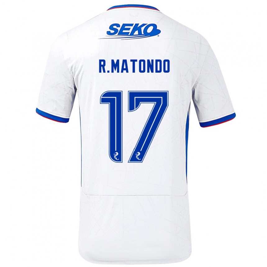 Niño Fútbol Camiseta Rabbi Matondo #17 Blanco Azul 2ª Equipación 2024/25 México