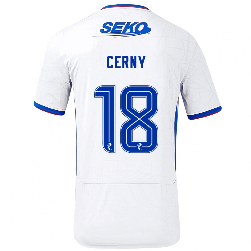 Niño Fútbol Camiseta Vaclav Cerny #18 Blanco Azul 2ª Equipación 2024/25 México