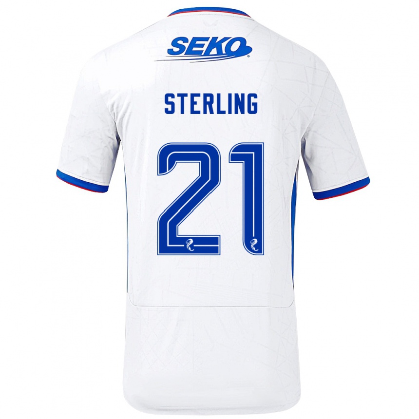 Niño Fútbol Camiseta Dujon Sterling #21 Blanco Azul 2ª Equipación 2024/25 México