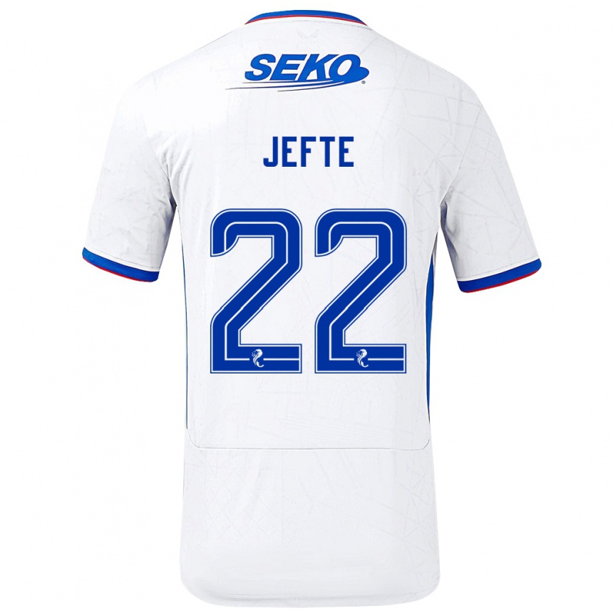 Niño Fútbol Camiseta Jefté #22 Blanco Azul 2ª Equipación 2024/25 México