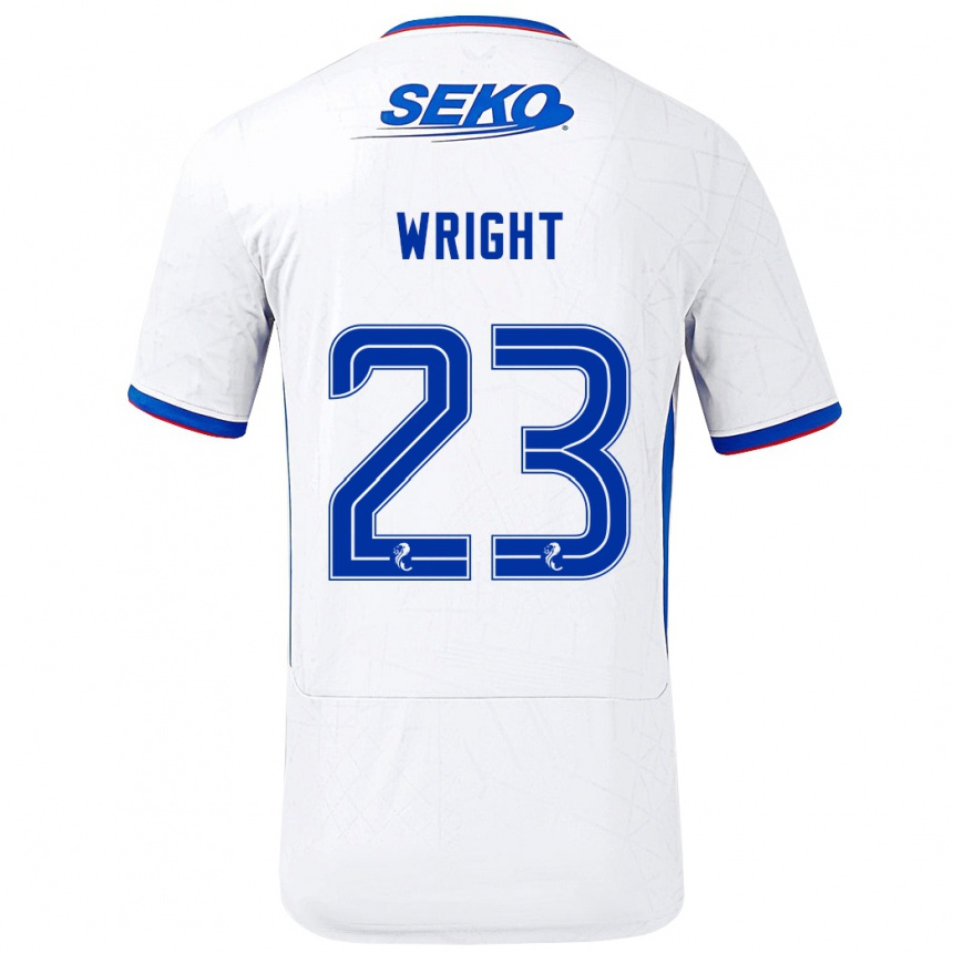 Niño Fútbol Camiseta Scott Wright #23 Blanco Azul 2ª Equipación 2024/25 México