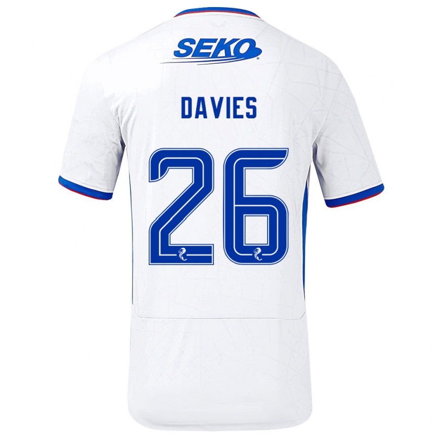 Niño Fútbol Camiseta Ben Davies #26 Blanco Azul 2ª Equipación 2024/25 México