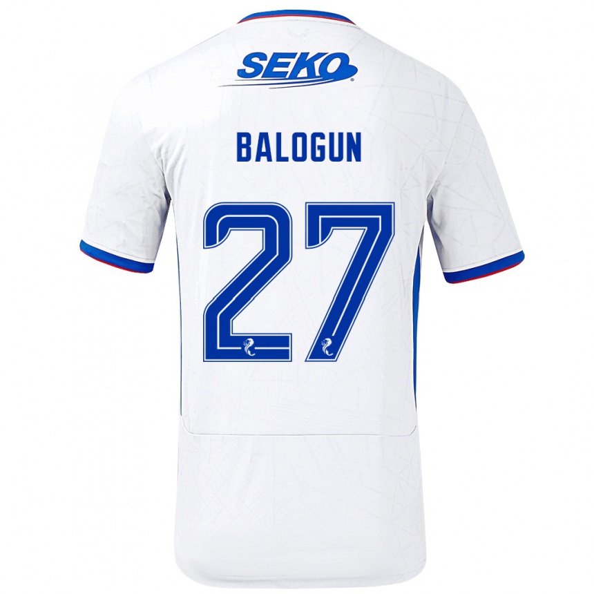 Niño Fútbol Camiseta Leon Balogun #27 Blanco Azul 2ª Equipación 2024/25 México