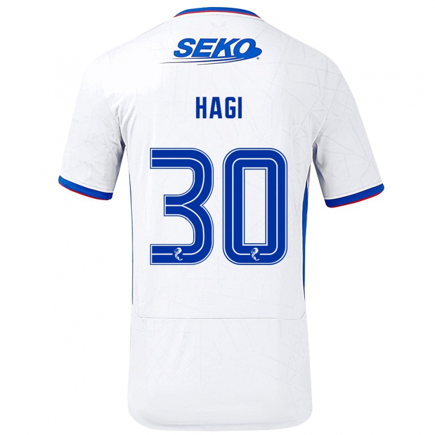 Niño Fútbol Camiseta Ianis Hagi #30 Blanco Azul 2ª Equipación 2024/25 México