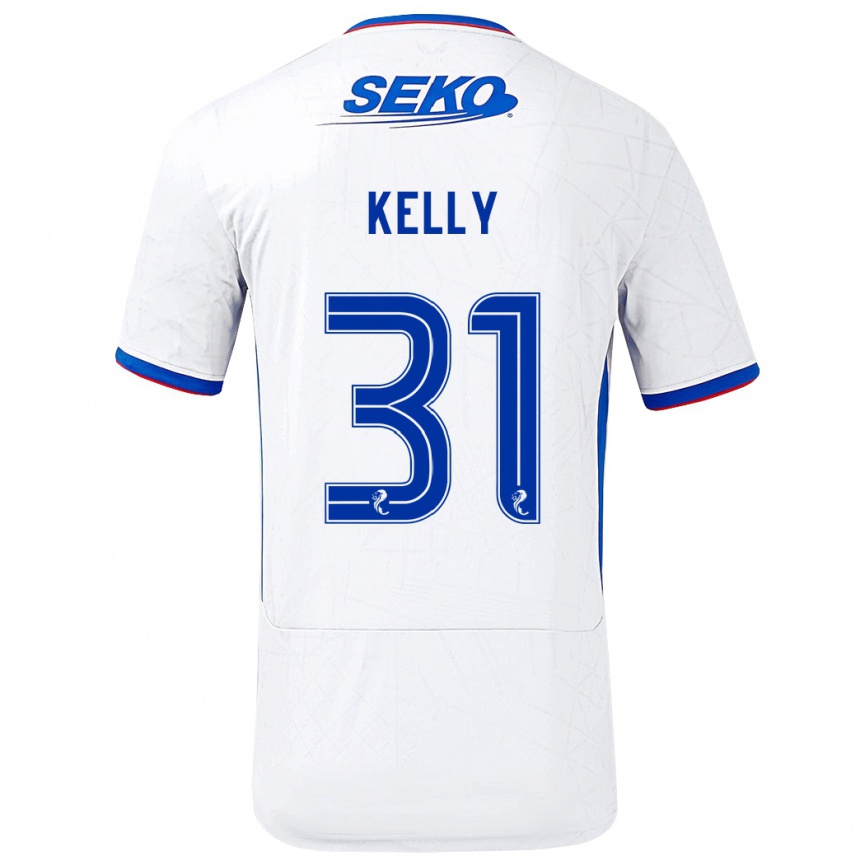 Niño Fútbol Camiseta Liam Kelly #31 Blanco Azul 2ª Equipación 2024/25 México