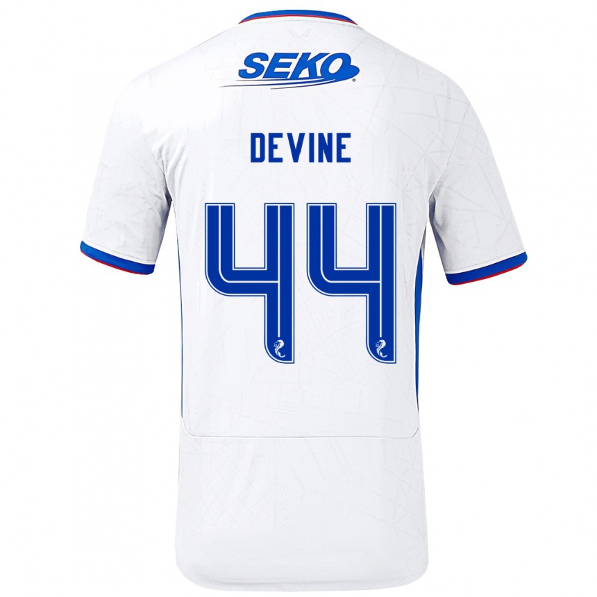 Niño Fútbol Camiseta Adam Devine #44 Blanco Azul 2ª Equipación 2024/25 México