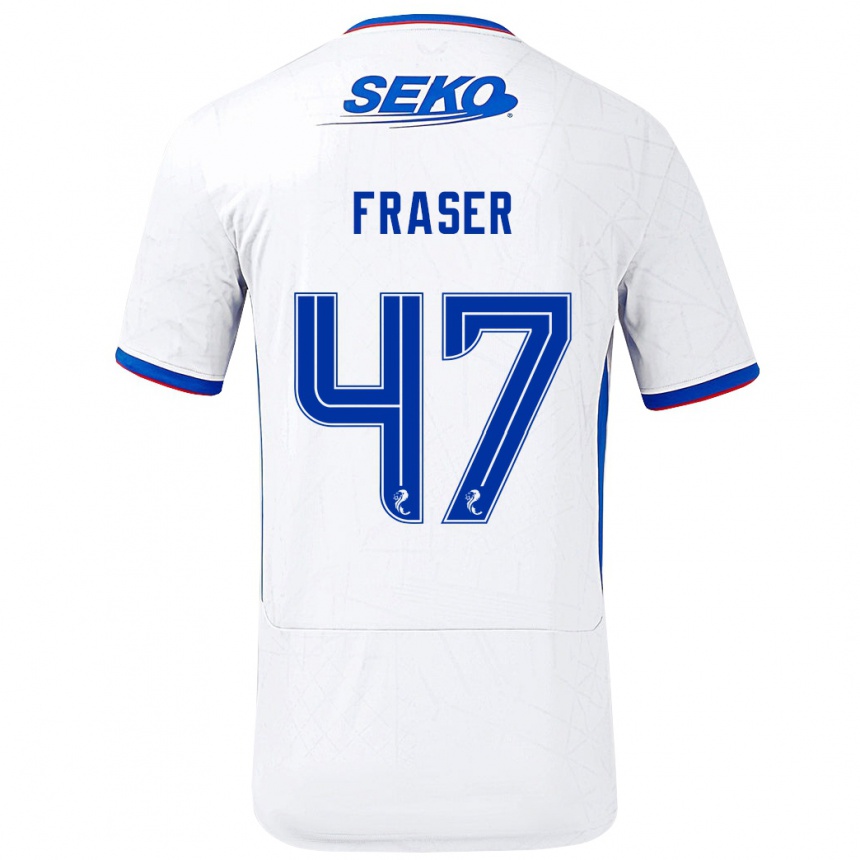 Niño Fútbol Camiseta Robbie Fraser #47 Blanco Azul 2ª Equipación 2024/25 México