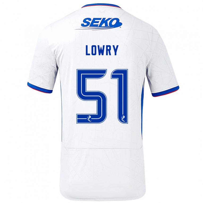 Niño Fútbol Camiseta Alex Lowry #51 Blanco Azul 2ª Equipación 2024/25 México