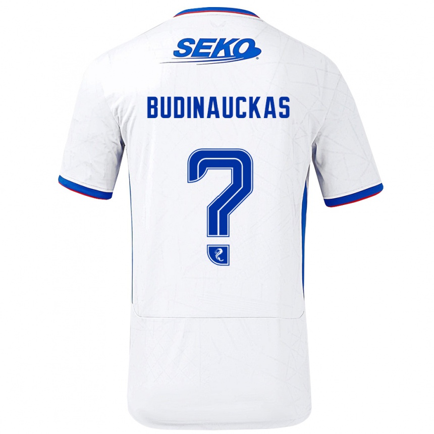 Niño Fútbol Camiseta Lewis Budinauckas #0 Blanco Azul 2ª Equipación 2024/25 México