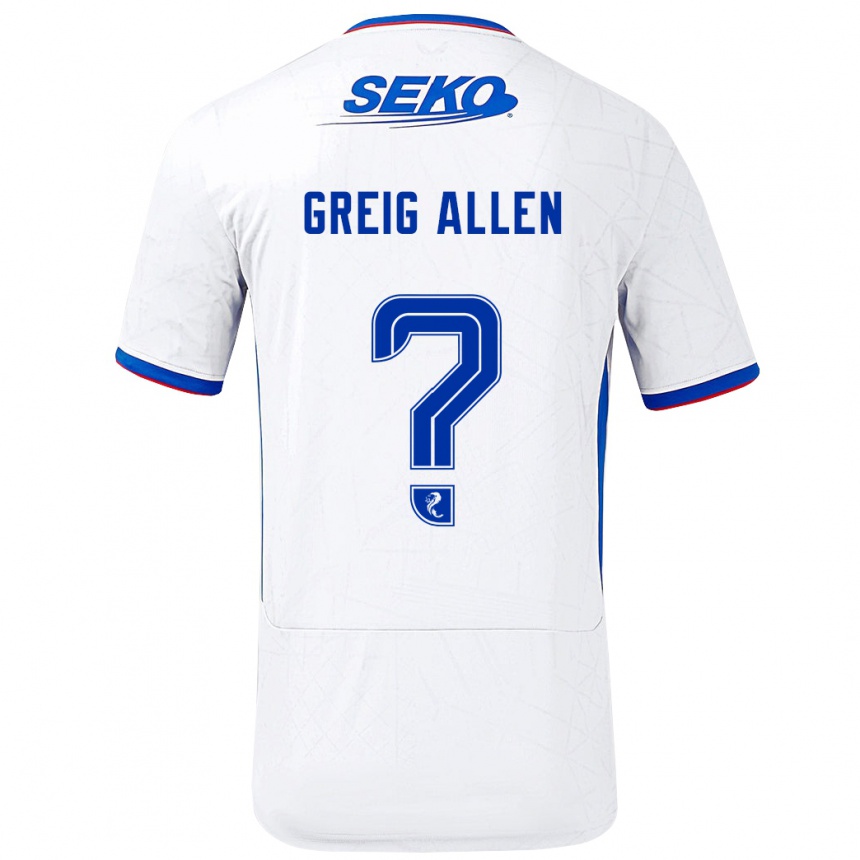 Niño Fútbol Camiseta Greig Allen #0 Blanco Azul 2ª Equipación 2024/25 México