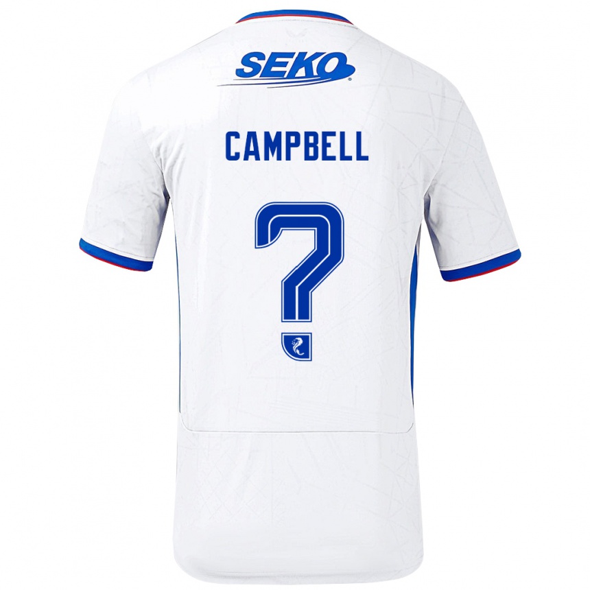 Niño Fútbol Camiseta Connor Campbell #0 Blanco Azul 2ª Equipación 2024/25 México