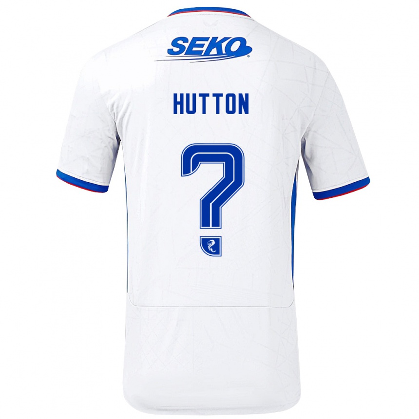 Niño Fútbol Camiseta Zander Hutton #0 Blanco Azul 2ª Equipación 2024/25 México