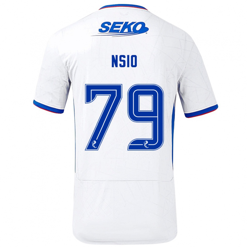 Niño Fútbol Camiseta Paul Nsio #79 Blanco Azul 2ª Equipación 2024/25 México