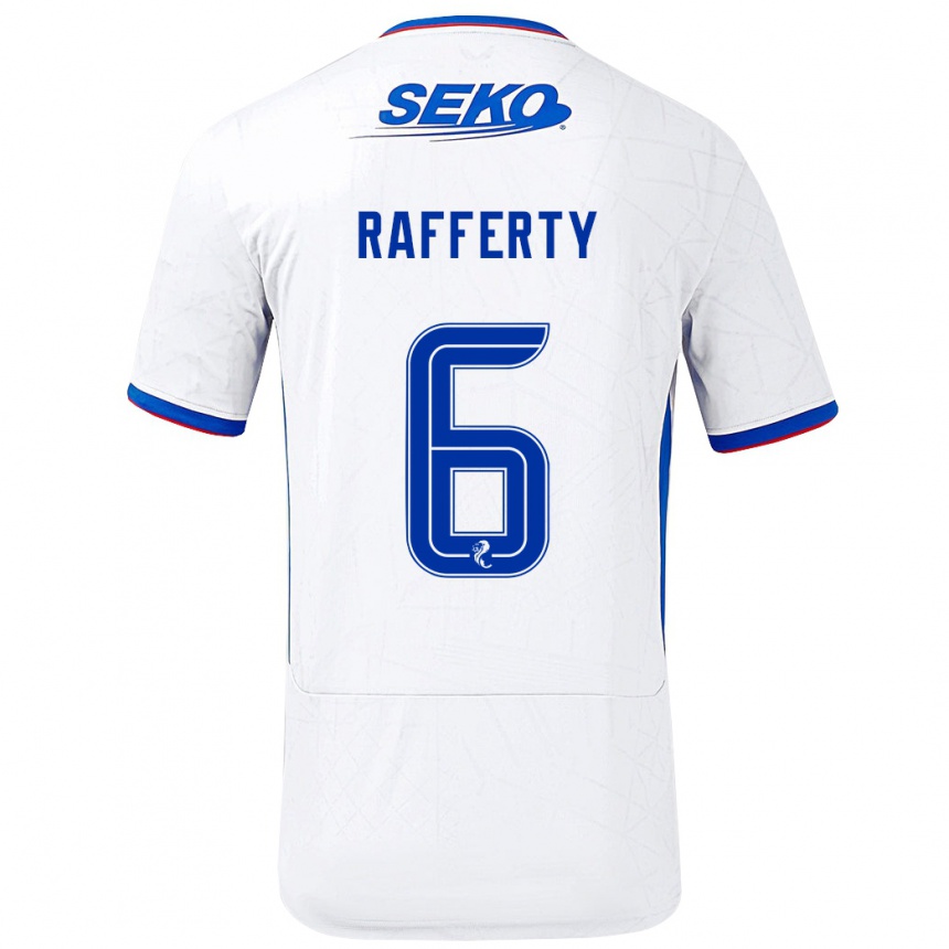 Niño Fútbol Camiseta Laura Rafferty #6 Blanco Azul 2ª Equipación 2024/25 México