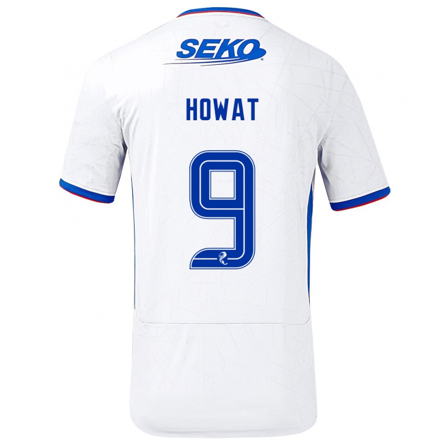 Niño Fútbol Camiseta Kirsty Howat #9 Blanco Azul 2ª Equipación 2024/25 México