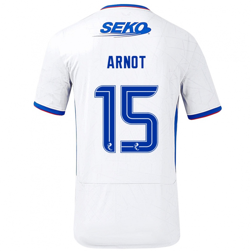 Niño Fútbol Camiseta Elizabeth Arnot #15 Blanco Azul 2ª Equipación 2024/25 México