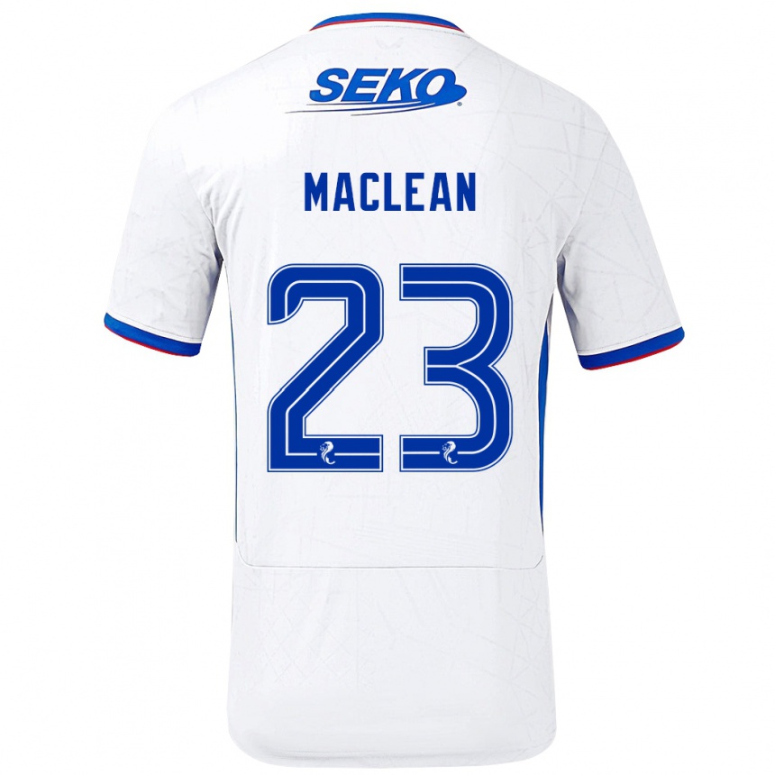 Niño Fútbol Camiseta Kirsty Maclean #23 Blanco Azul 2ª Equipación 2024/25 México