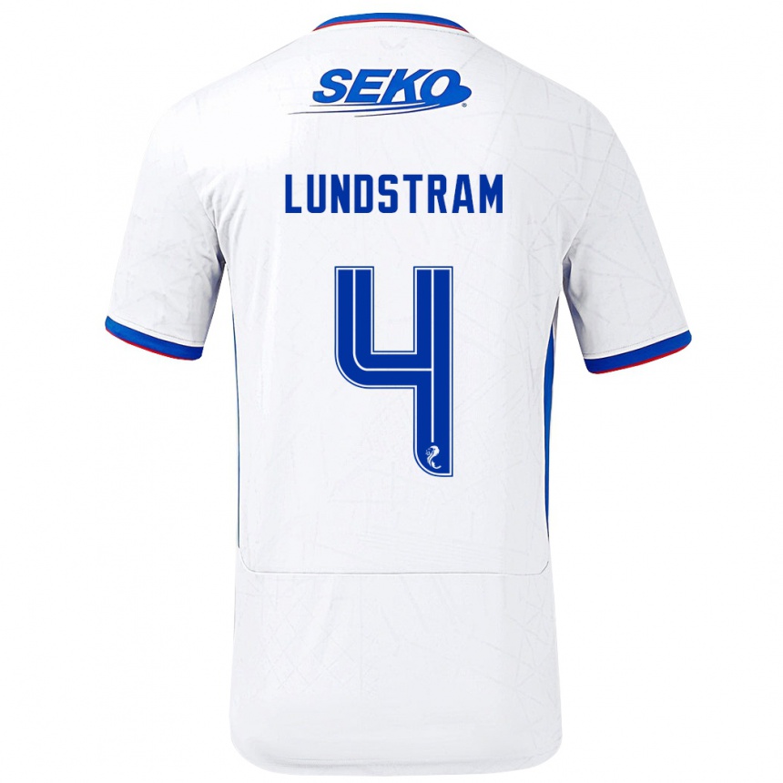 Niño Fútbol Camiseta John Lundstram #4 Blanco Azul 2ª Equipación 2024/25 México