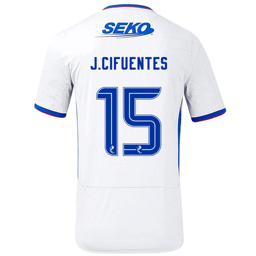 Niño Fútbol Camiseta José Cifuentes #15 Blanco Azul 2ª Equipación 2024/25 México