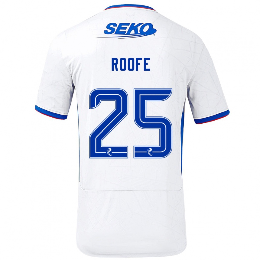 Niño Fútbol Camiseta Kemar Roofe #25 Blanco Azul 2ª Equipación 2024/25 México