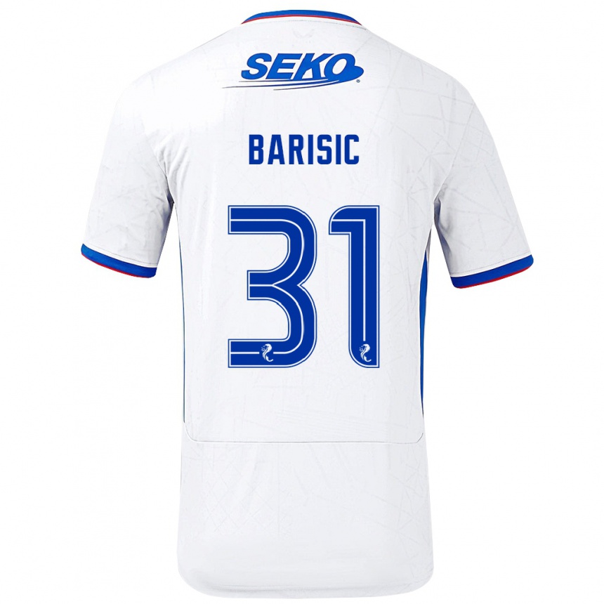 Niño Fútbol Camiseta Borna Barisic #31 Blanco Azul 2ª Equipación 2024/25 México