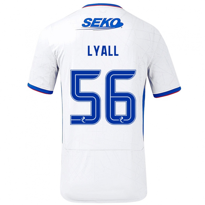 Niño Fútbol Camiseta Arron Lyall #56 Blanco Azul 2ª Equipación 2024/25 México