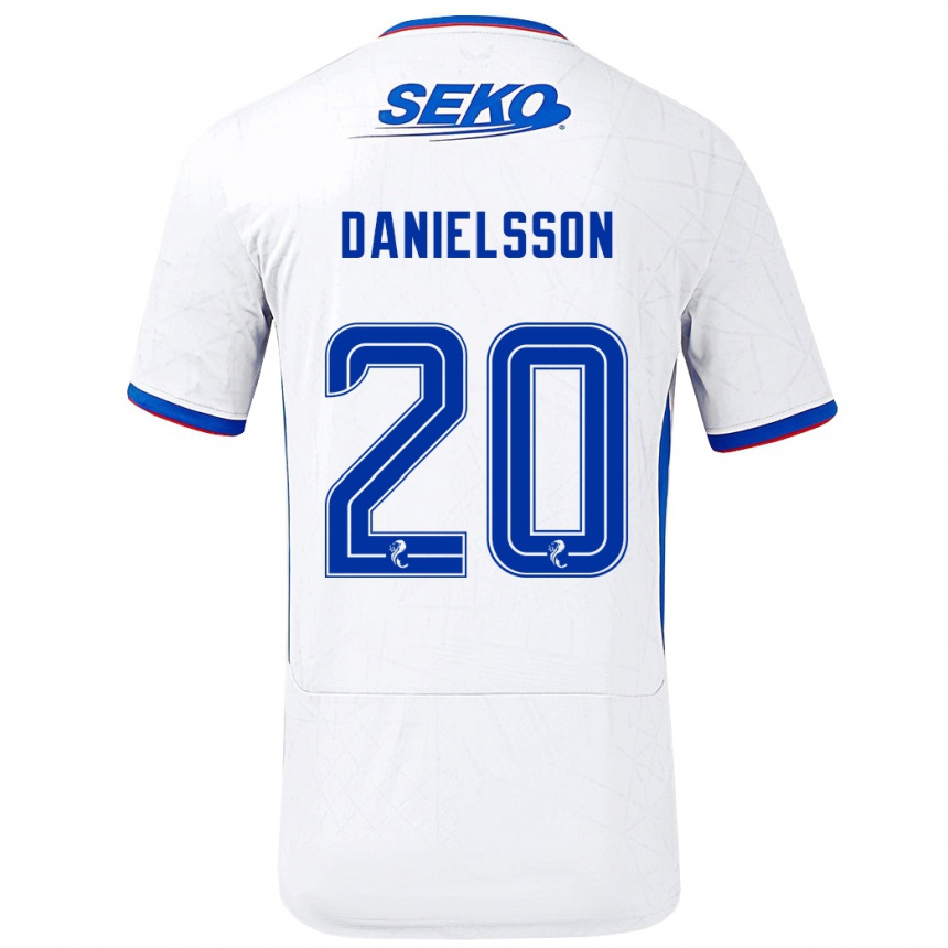 Niño Fútbol Camiseta Jenny Julia Danielsson #20 Blanco Azul 2ª Equipación 2024/25 México