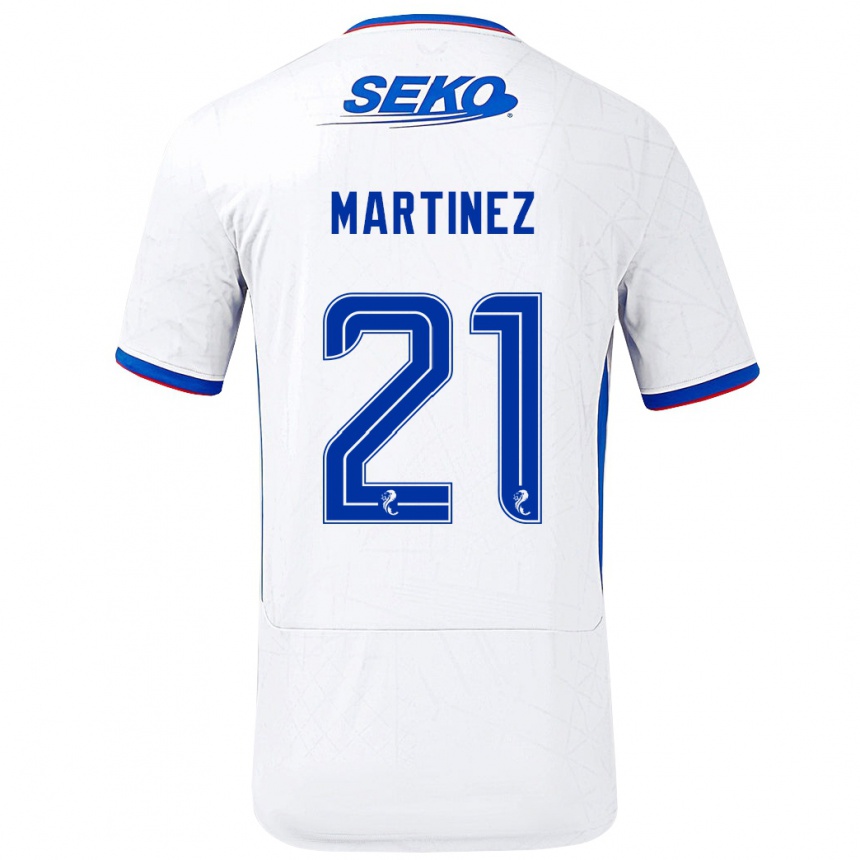 Niño Fútbol Camiseta Lisa Martinez #21 Blanco Azul 2ª Equipación 2024/25 México