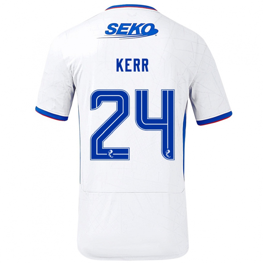 Niño Fútbol Camiseta Samantha Mary Kerr #24 Blanco Azul 2ª Equipación 2024/25 México