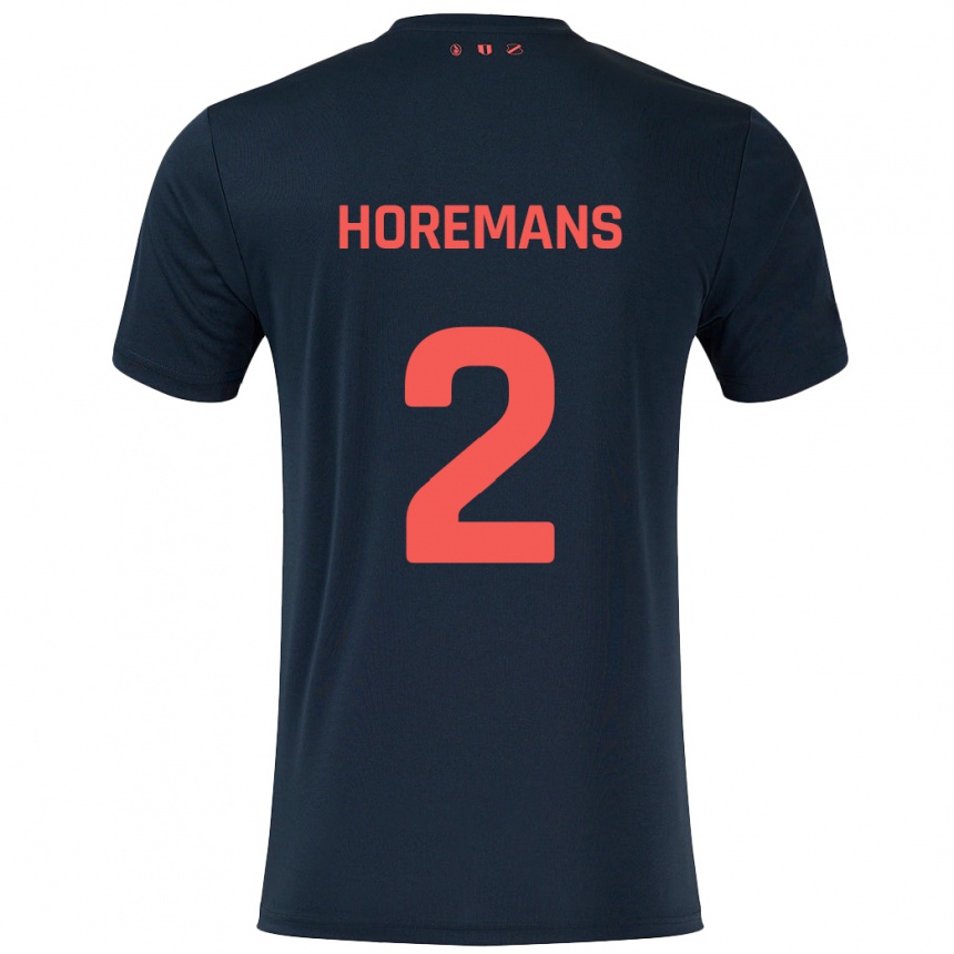 Niño Fútbol Camiseta Siebe Horemans #2 Negro Rojo 2ª Equipación 2024/25 México