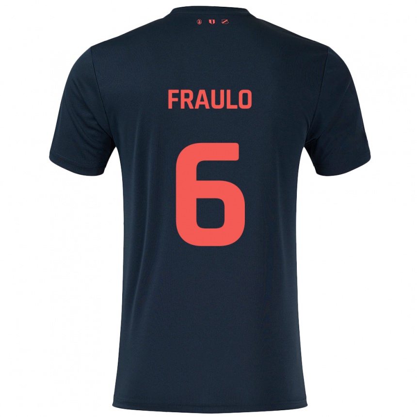 Niño Fútbol Camiseta Oscar Fraulo #6 Negro Rojo 2ª Equipación 2024/25 México