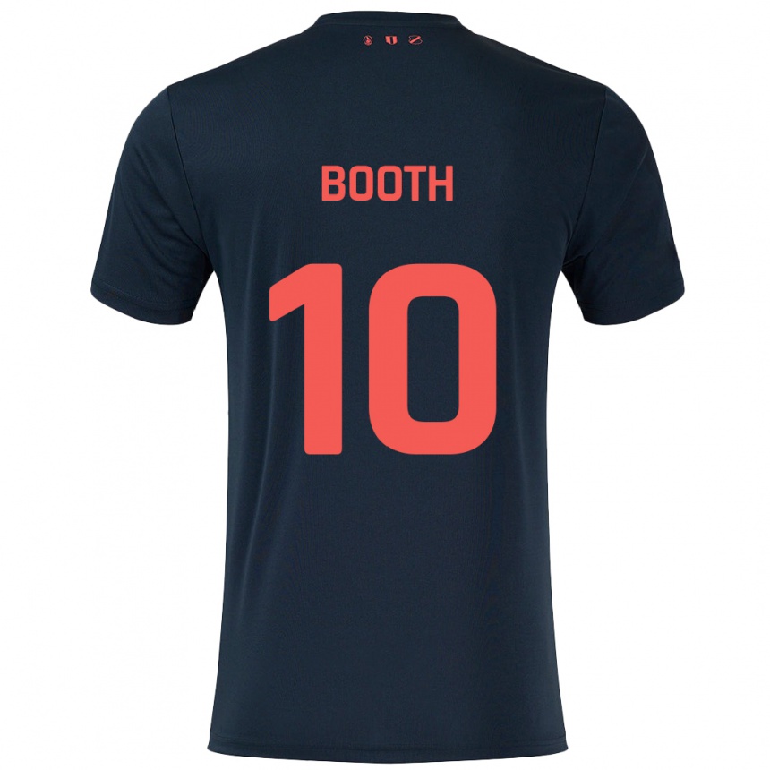 Niño Fútbol Camiseta Taylor Booth #10 Negro Rojo 2ª Equipación 2024/25 México