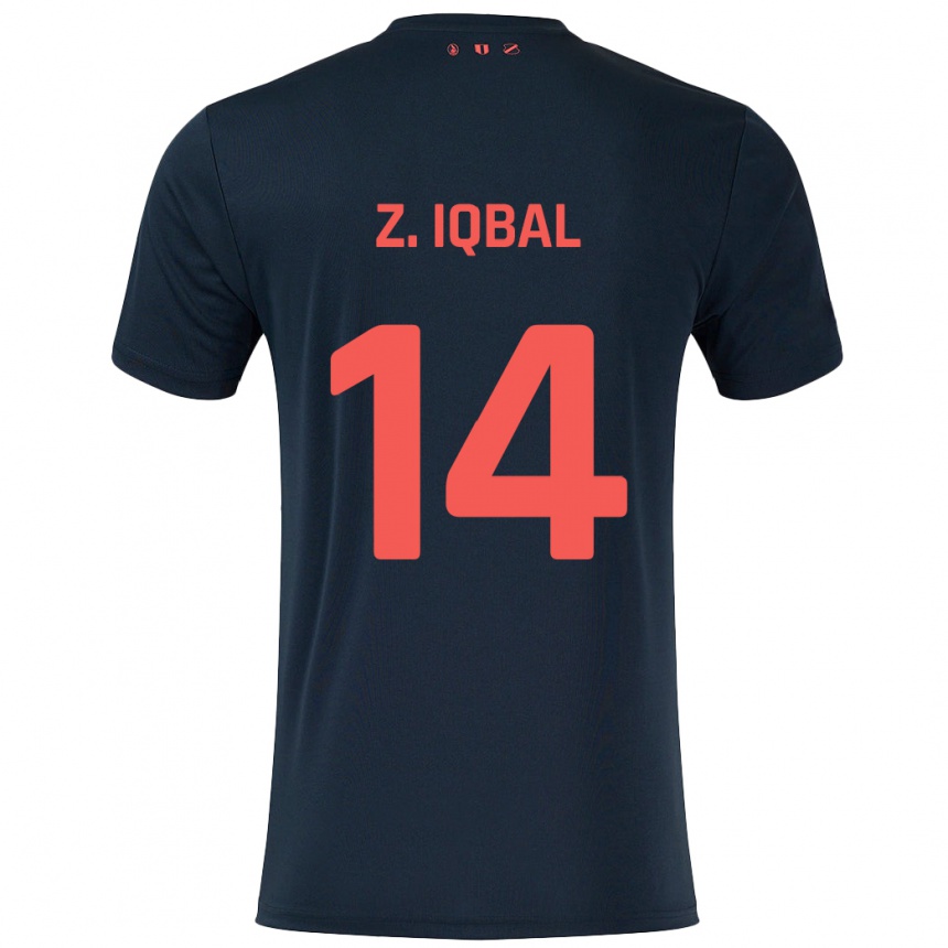 Niño Fútbol Camiseta Zidane Iqbal #14 Negro Rojo 2ª Equipación 2024/25 México