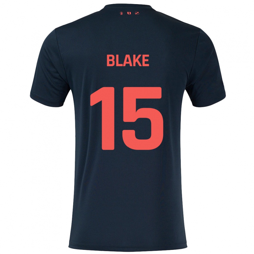 Niño Fútbol Camiseta Adrian Blake #15 Negro Rojo 2ª Equipación 2024/25 México