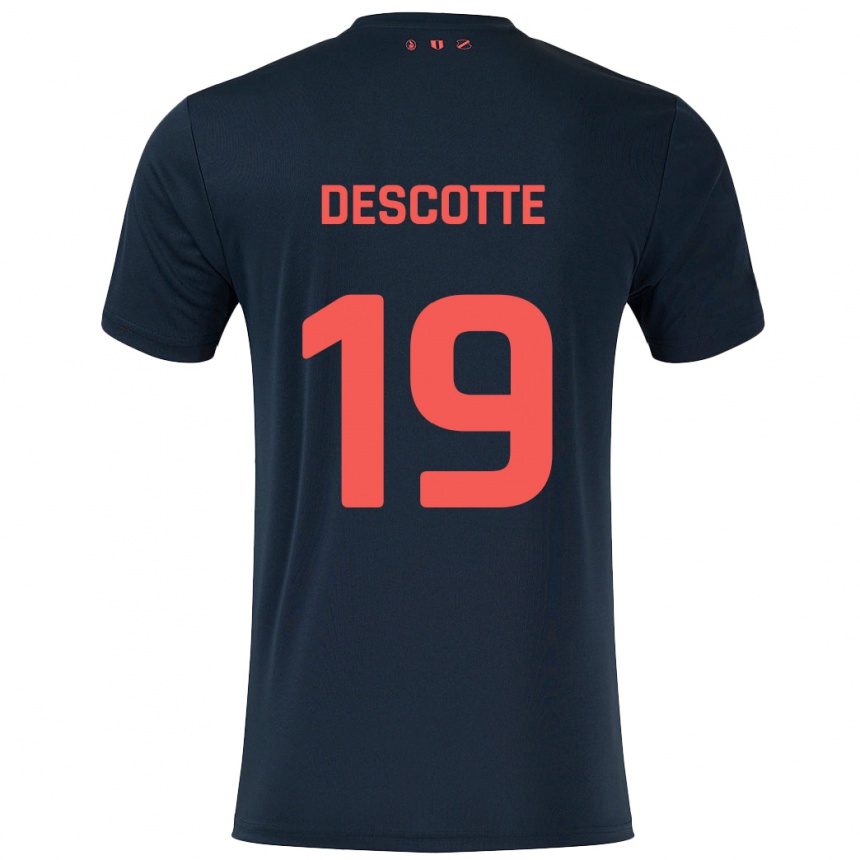 Niño Fútbol Camiseta Anthony Descotte #19 Negro Rojo 2ª Equipación 2024/25 México