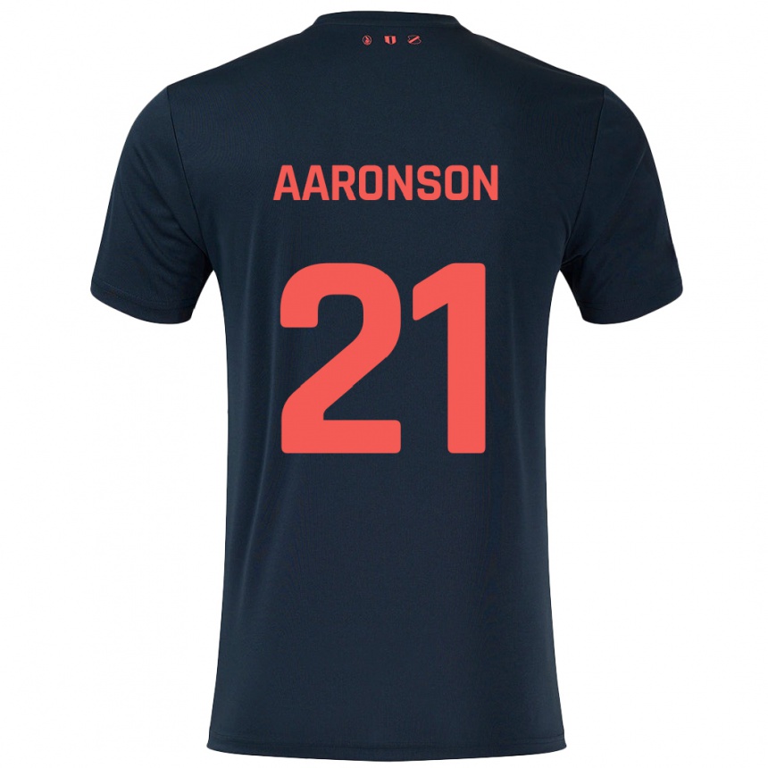 Niño Fútbol Camiseta Paxten Aaronson #21 Negro Rojo 2ª Equipación 2024/25 México