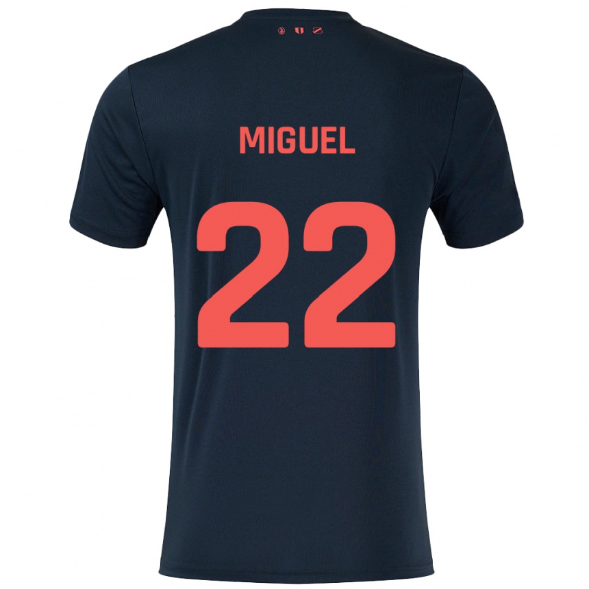 Niño Fútbol Camiseta Miguel Rodríguez #22 Negro Rojo 2ª Equipación 2024/25 México