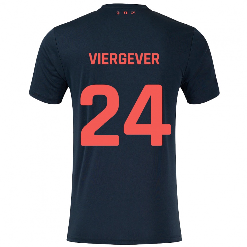 Niño Fútbol Camiseta Nick Viergever #24 Negro Rojo 2ª Equipación 2024/25 México