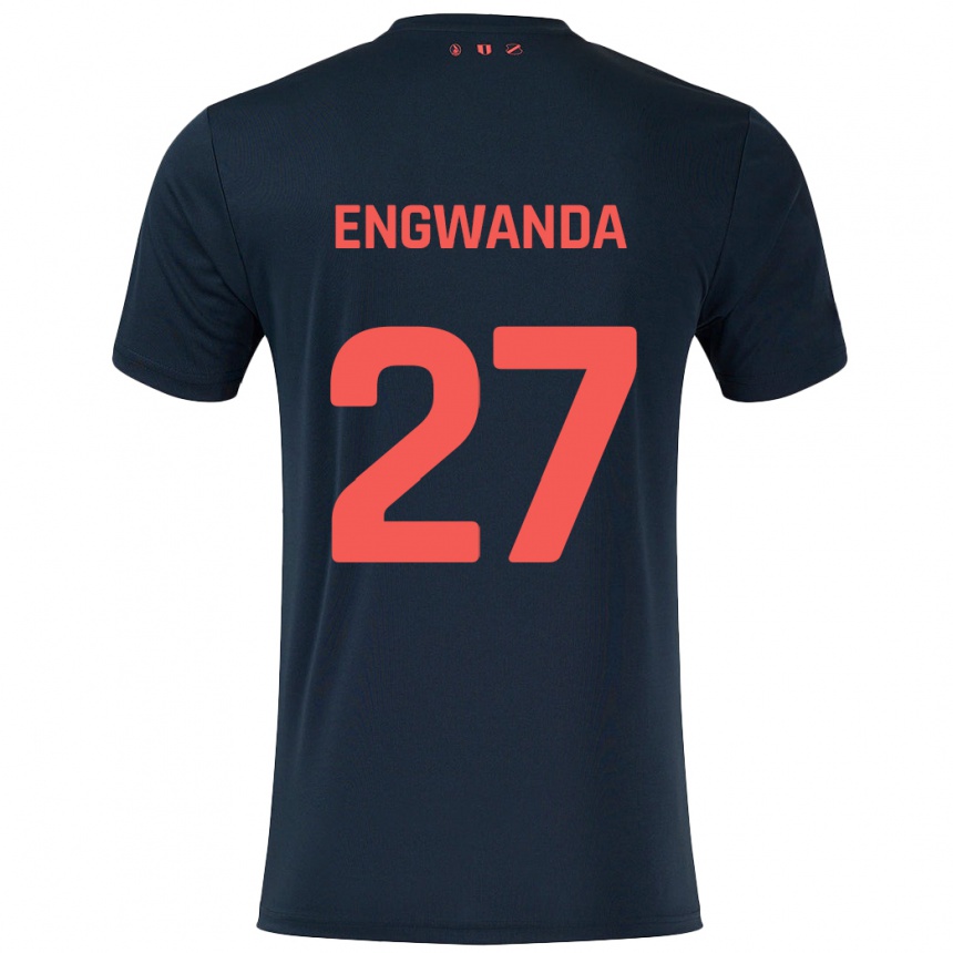 Niño Fútbol Camiseta Alonzo Engwanda #27 Negro Rojo 2ª Equipación 2024/25 México