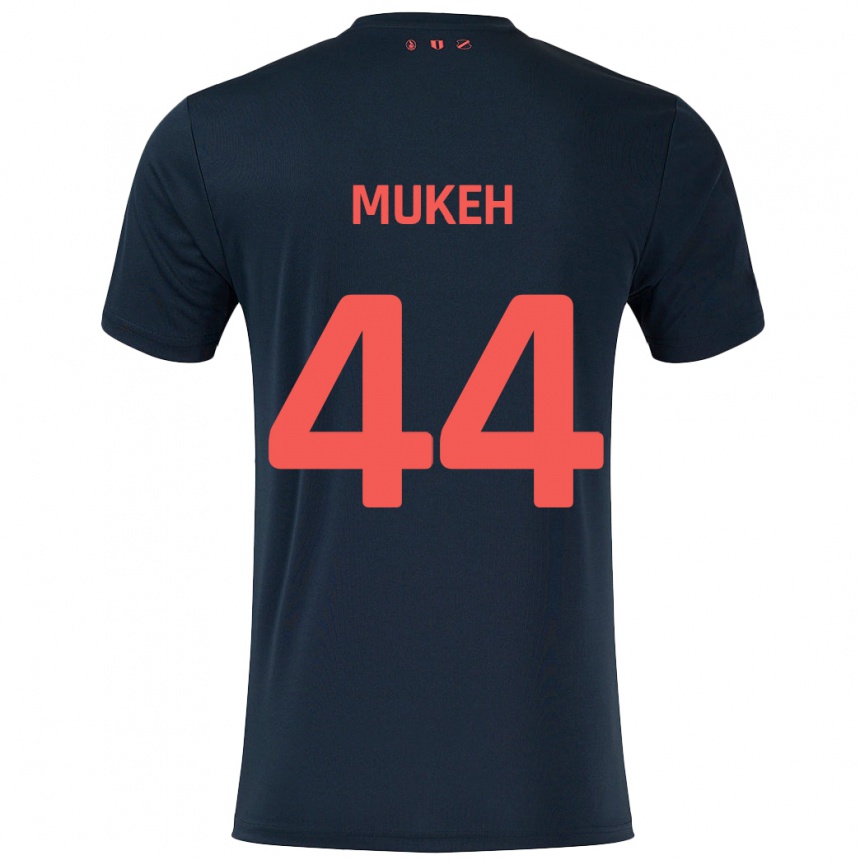 Niño Fútbol Camiseta Joshua Mukeh #44 Negro Rojo 2ª Equipación 2024/25 México