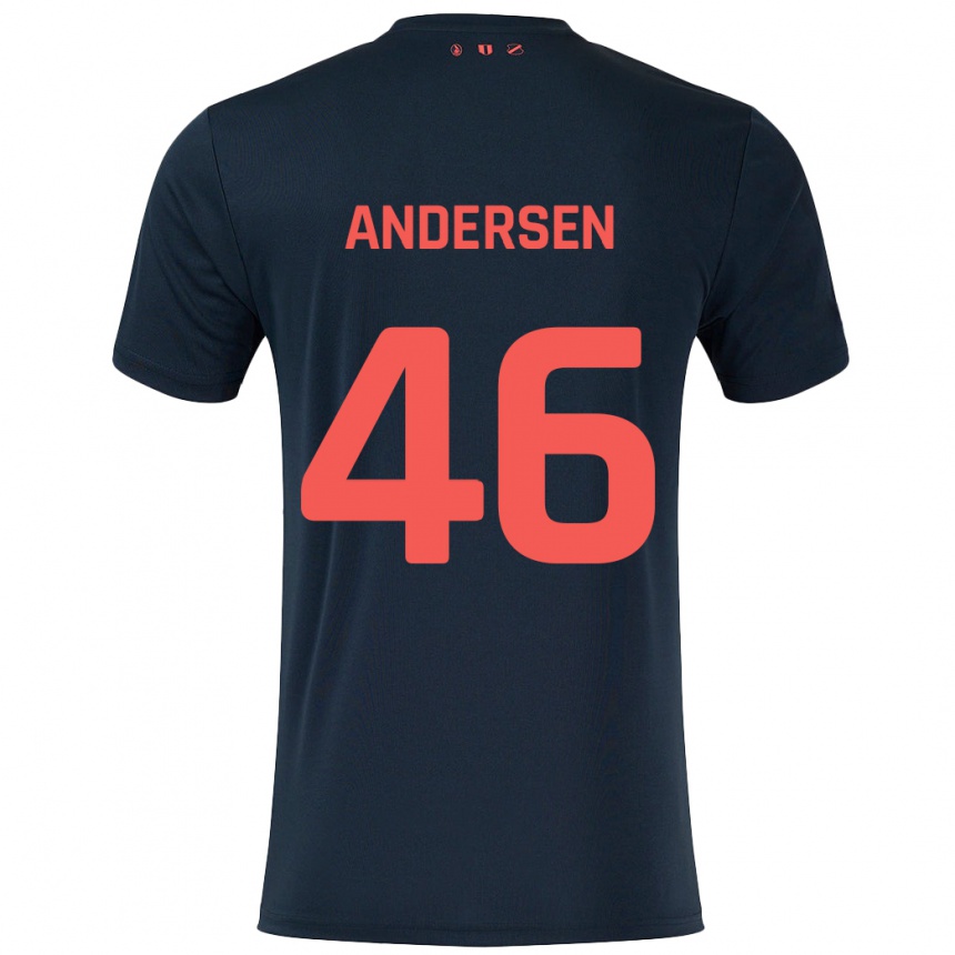 Niño Fútbol Camiseta Silas Andersen #46 Negro Rojo 2ª Equipación 2024/25 México