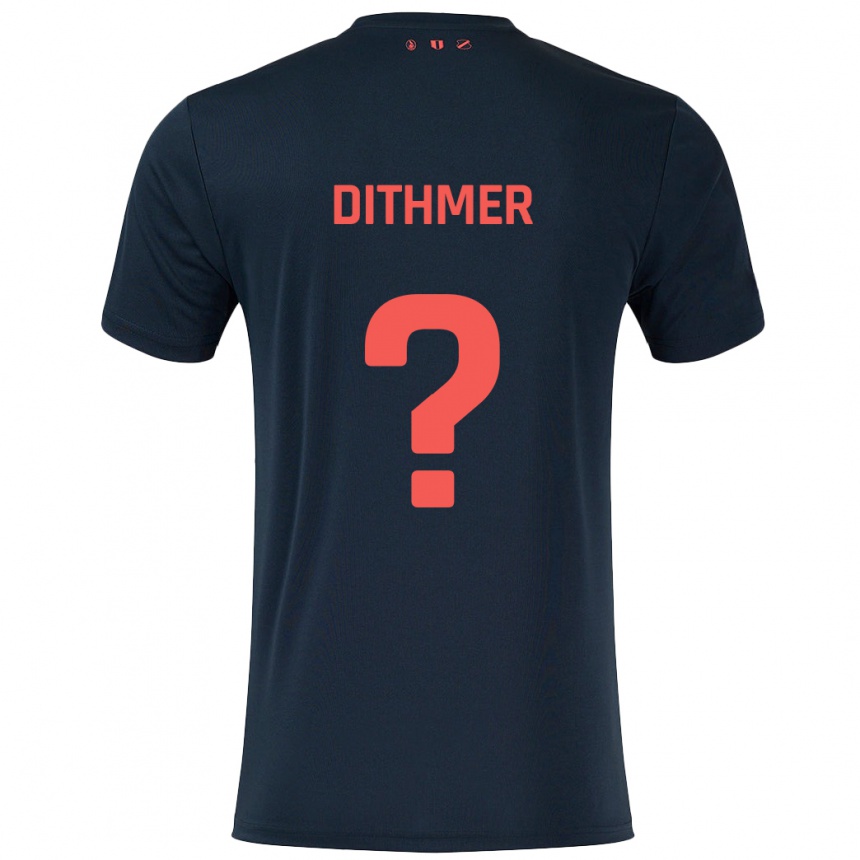 Niño Fútbol Camiseta Andreas Dithmer #0 Negro Rojo 2ª Equipación 2024/25 México