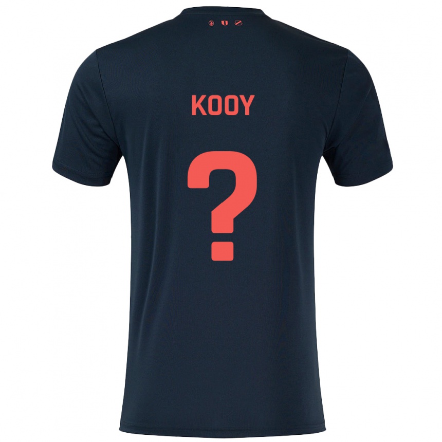 Niño Fútbol Camiseta Wessel Kooy #0 Negro Rojo 2ª Equipación 2024/25 México