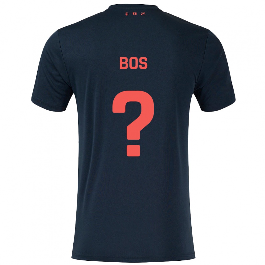 Niño Fútbol Camiseta Torben Bos #0 Negro Rojo 2ª Equipación 2024/25 México