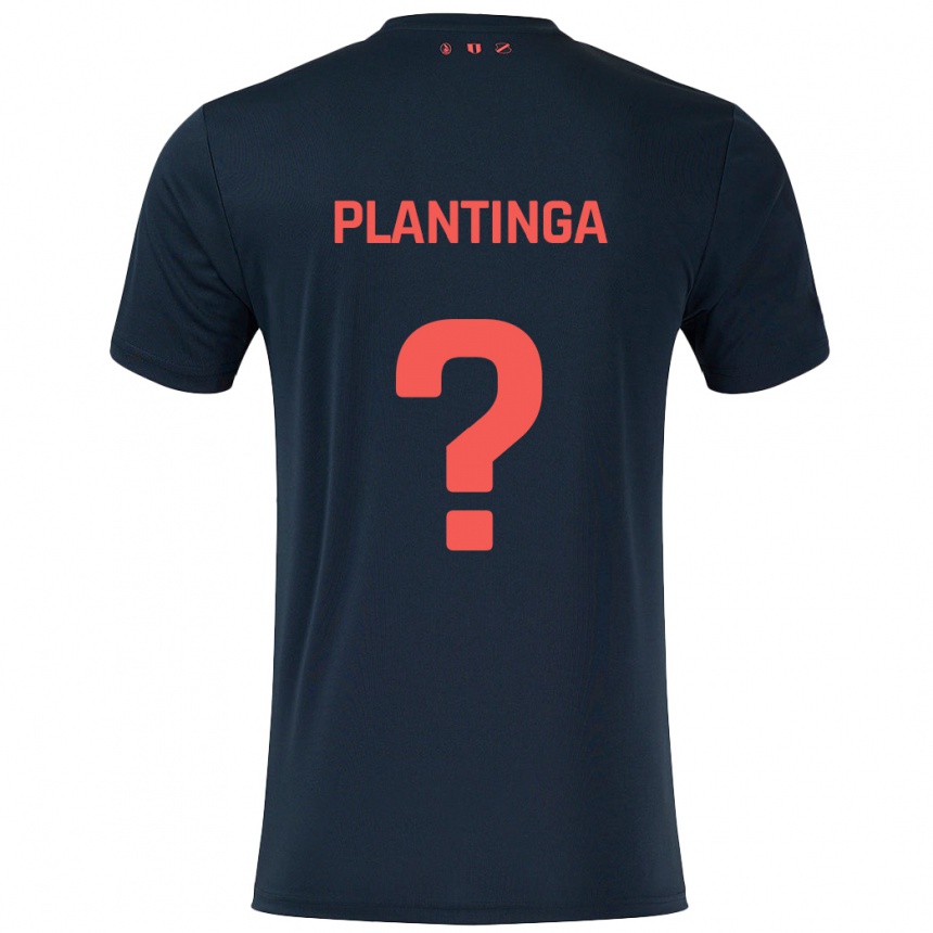 Niño Fútbol Camiseta Viggo Plantinga #0 Negro Rojo 2ª Equipación 2024/25 México