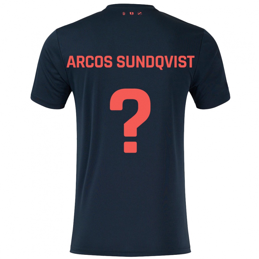 Niño Fútbol Camiseta Gustav Arcos Sundqvist #0 Negro Rojo 2ª Equipación 2024/25 México