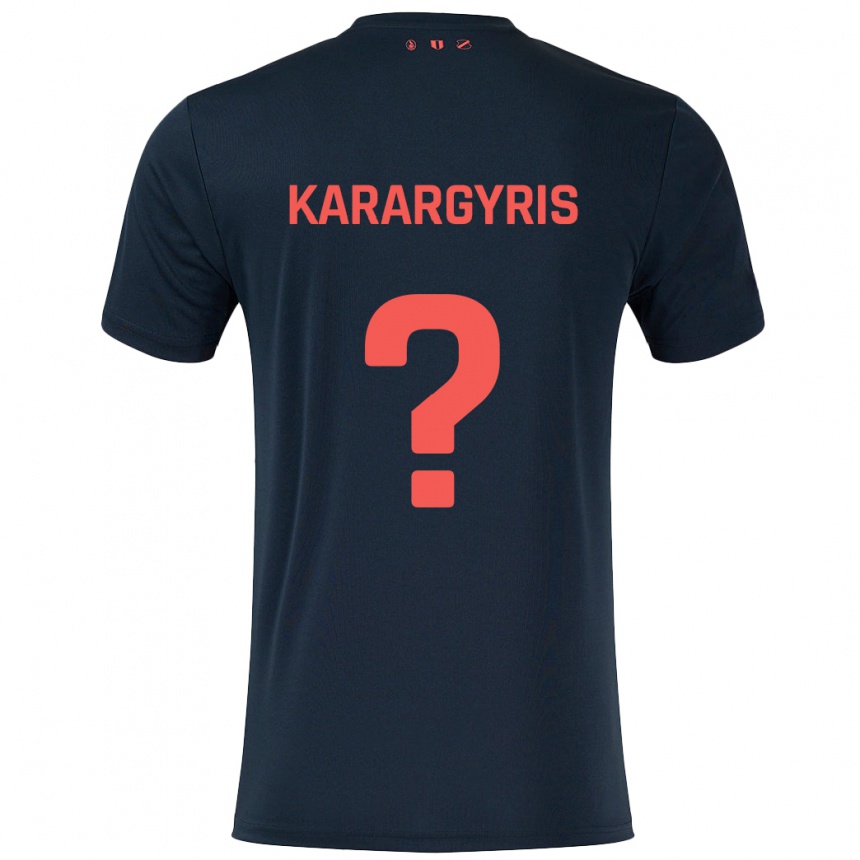 Niño Fútbol Camiseta Zois Karargyris #0 Negro Rojo 2ª Equipación 2024/25 México