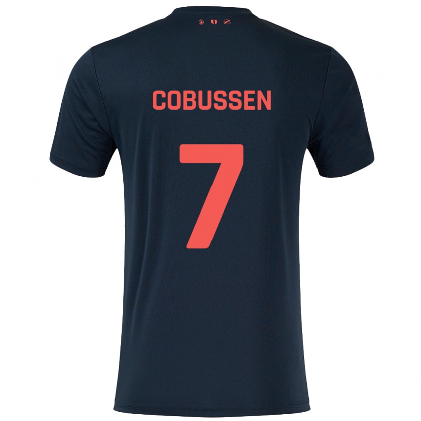 Niño Fútbol Camiseta Sophie Cobussen #7 Negro Rojo 2ª Equipación 2024/25 México