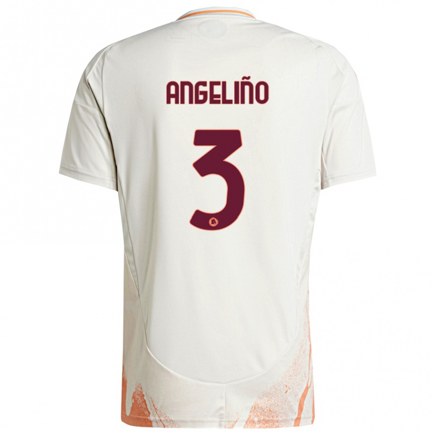 Niño Fútbol Camiseta Angeliño #3 Crema Blanco Naranja 2ª Equipación 2024/25 México